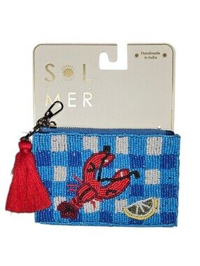 NWT Sol and Mer Beaded Lobster Coin Purse | Viral Coastal Accessory Lobstercore